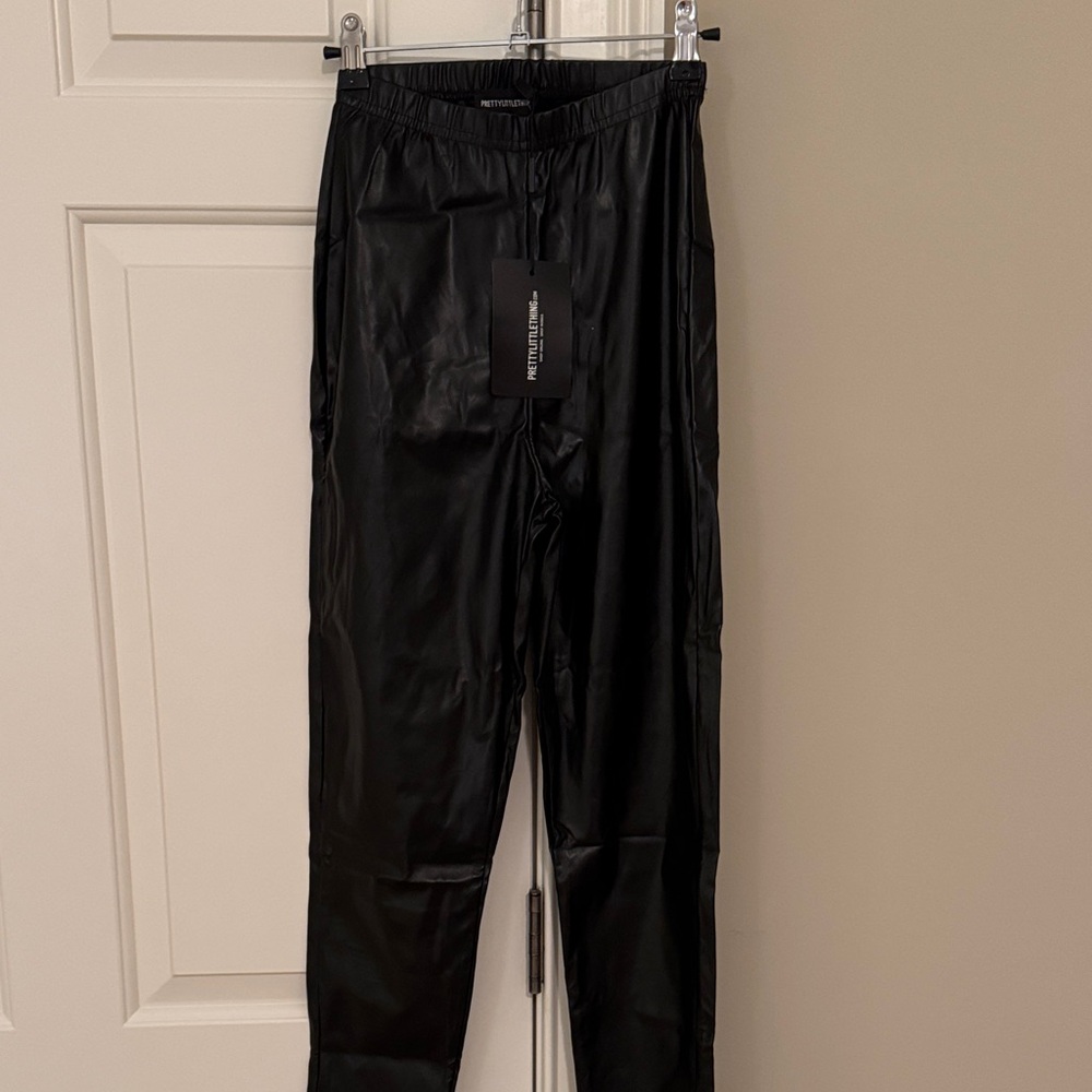 NWT Pretty Little Things Black Faux Leather Pleather Pants 4